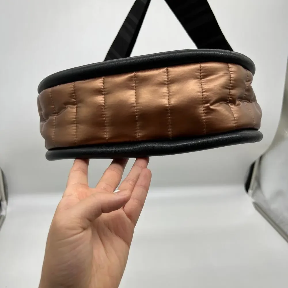 Think Royln Audrey VL Trim Crossbody Purse Pearl Copper Color